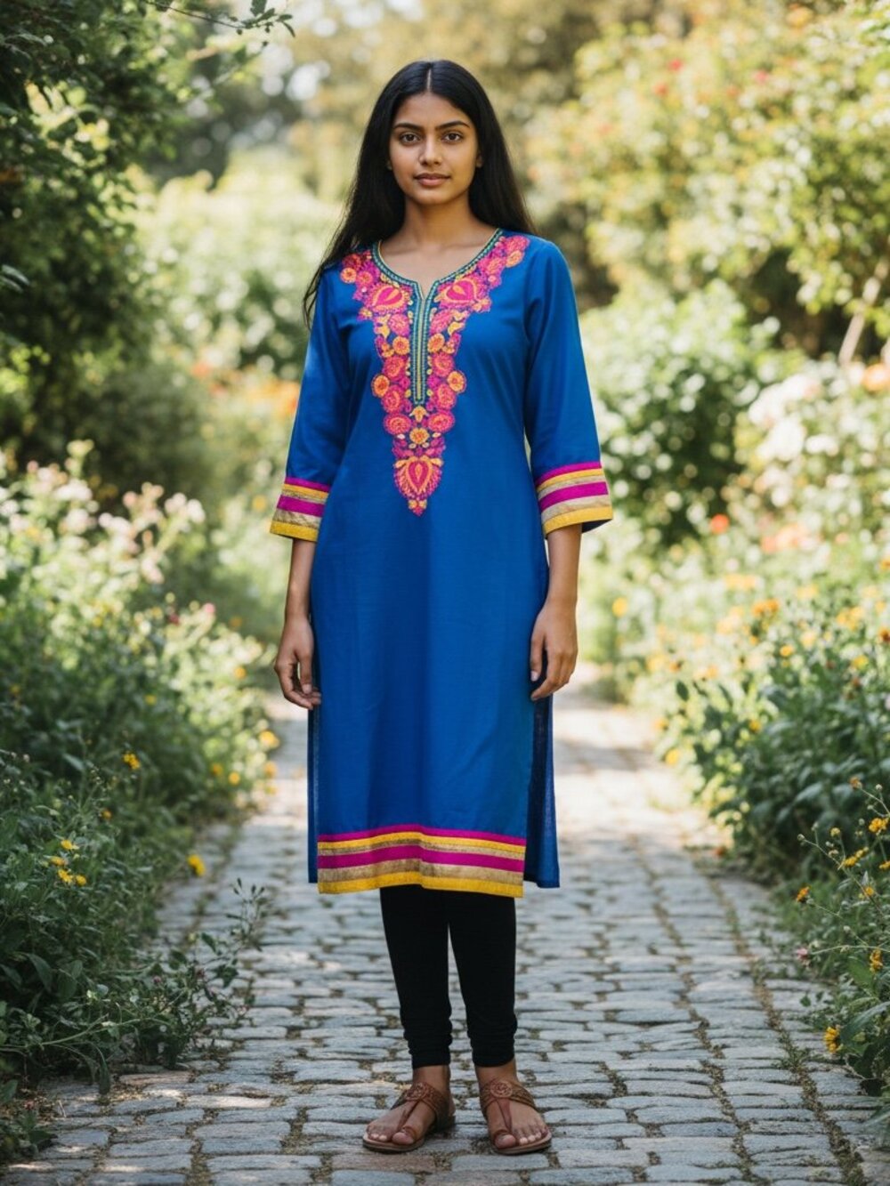 Saachi Kurti Tunic Dress Embroidered Boho Festival Women’s Small